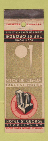 Matchbook Cover - Hotel St George Brooklyn NY 1939 World's Fair New York WORN