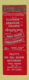 Matchbook Cover - Pratt's Red Mill Manor Restaurant Rensselaer NY WORN