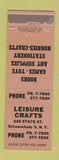 Matchbook Cover - Leisure Crafts Schenectady NY Books Games Hobby