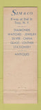 Matchbook Cover - Sim and Co Jewelry Troy NY WEAR