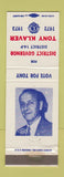 Matchbook Cover Lions Club District Governor Tony Klaver 1973 WEAR Boyertown PA