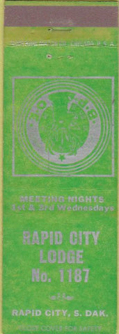 Matchbook Cover - Matchbook Cover Elks Club Rapid City SD