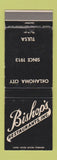 Matchbook Cover - Bishop's Restaurants Oklahoma City Tulsa OK