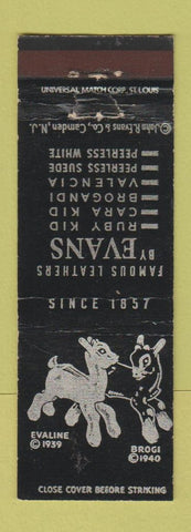 Matchbook Cover - Evans Leathers Camden NJ toys?