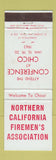 Matchbook Cover - Northern CA Firemen's Association Chicago CA 1963 conference