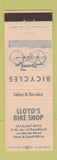 Matchbook Cover - Lloyd's Bike Shop Readfield WI