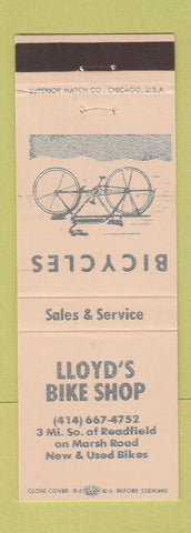 Matchbook Cover - Lloyd's Bike Shop Readfield WI