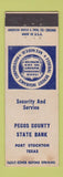 Matchbook Cover - Pecos County State Bank Fort Stockton TX
