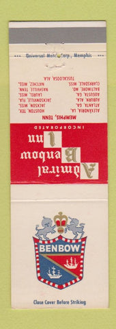 Matchbook Cover - Admiral Benbow Inn Memphis TN CHAIN