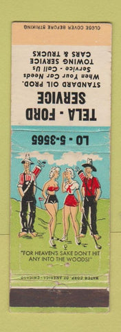Matchbook Cover - Tela Ford Standard oil gas hillbilly WORN