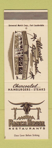 Matchbook Cover - Ranch House hamburgers Pompano Beach Fort Lauderdale FL