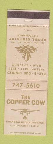 Matchbook Cover - The Copper Cow Restaurant Dallas TX