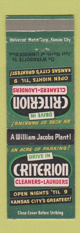 Matchbook Cover - Criterion Drive In Cleaners Kansas City MO