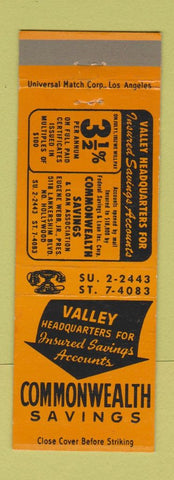 Matchbook Cover - Wommonwealth Savings Nort Hollywood CA