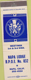 Matchbook Cover - Matchbook Cover Elks Club Napa CA