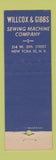 Matchbook Cover - Wilcox and Gibbs Sewing Machines New York City
