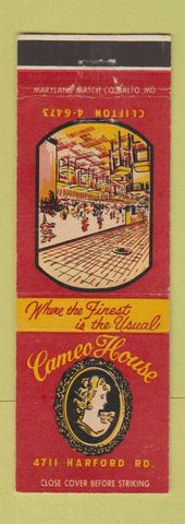Matchbook Cover - Cameo House  Baltimore MD
