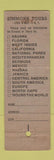 Matchbook Cover - Simmons Tours Cruise New York City Travel