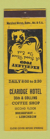 Matchbook Cover - Claridge Hotel Miami FL WEAR