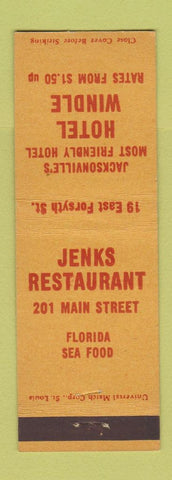 Matchbook Cover - Jenks Restaurant Hotel Windle Jacksonville FL
