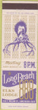Matchbook Cover - Matchbook Cover Elks Club Long Beach CA