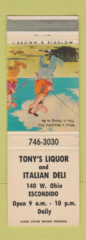 Matchbook Cover - Tony's Liquor Deli Escondido CA
