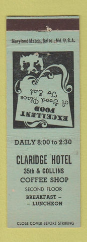 Matchbook Cover - Claridge Hotel Miami FL WEAR
