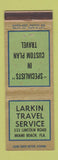 Matchbook Cover - Larkin Travel Service Miami Beach FL