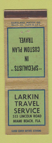 Matchbook Cover - Larkin Travel Service Miami Beach FL