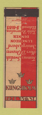Matchbook Cover - Kingsholm New York City Restaurant WEAR