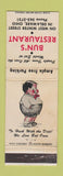 Matchbook Cover - Bun's Restaurant Delaware OH