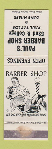 Matchbook Cover - Paul's Barber Shop WEAR