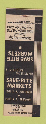 Matchbook Cover - Save Rite Market Grocery