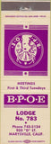 Matchbook Cover - Matchbook Cover Elks Club Marysville CA
