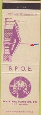 Matchbook Cover - Matchbook Cover Elks Club Santa Ana CA