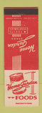 Matchbook Cover - Home Garden Foods canned vegetables