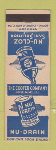 Matchbook Cover - Nu Cloz Nu Drain Cooter Cleaners Chicago IL