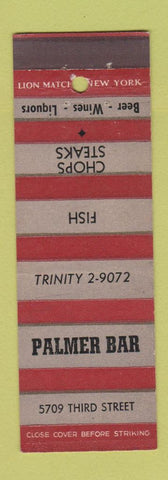 Matchbook Cover - Palmer Bar New York City?