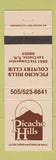 Matchbook Cover - Picacho Hills Country Clubs Las Cruces NM