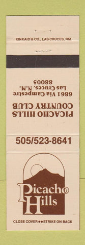 Matchbook Cover - Picacho Hills Country Clubs Las Cruces NM