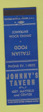 Matchbook Cover - Johnny's Tavern Italian South Euclid OH