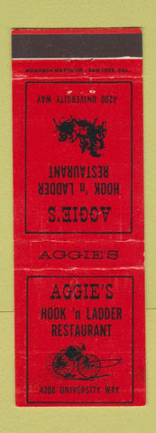 Matchbook Cover - Aggie's Hook n Ladder Restaurant Seattle WA