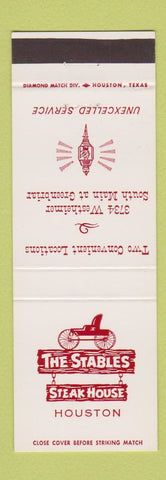 Matchbook Cover - The Stables Steak House Houston TX