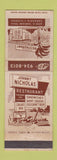 Matchbook Cover - Johnny Nicholas Restaurant Sarasota FL