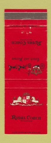 Matchbook Cover - Royal Coach Motor Hotels Dallas Houston TX San Mateo CA