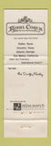 Matchbook Cover - Royal Coach Motor Hotels Dallas Houston TX San Mateo CA