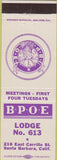 Matchbook Cover - Matchbook Cover Elks Club Santa Barbara CA