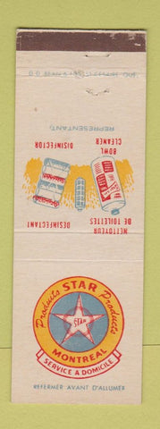 Matchbook Cover - Star Products Montreal QC toilet cleaners disinfector