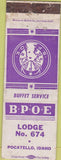 Matchbook Cover - Matchbook Cover Elks Club Pocatello ID WORN