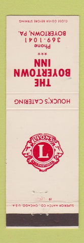 Matchbook Cover - Lions Club Boyertown PA Houck's Catering